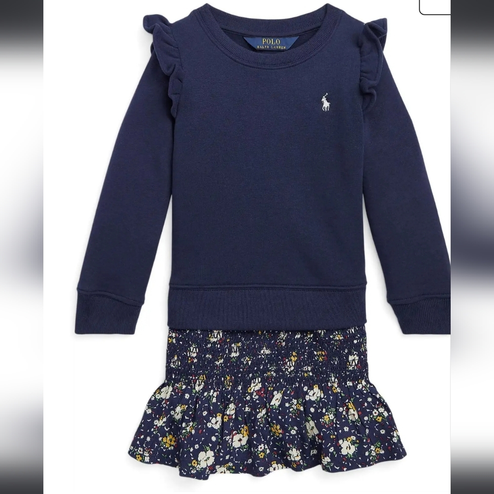 Polo Ralph Lauren Girls Floral Sweatshirt Dress